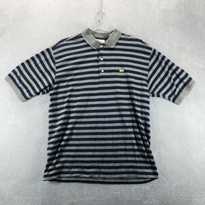 Augusta National Golf Shop Polo Shirt Mens Large Blue Stripe Masters Logo